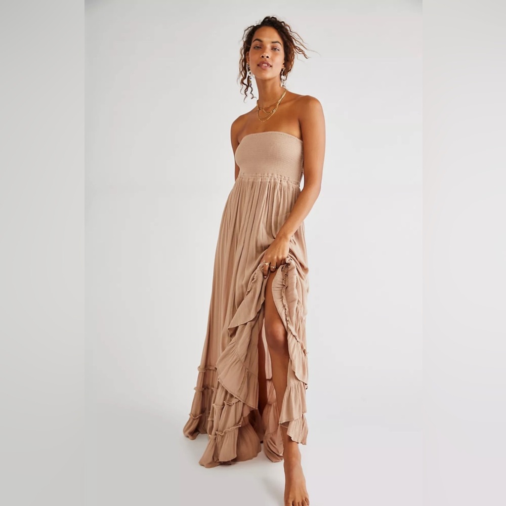 Free People Extratropical Maxi Dress in Taupe